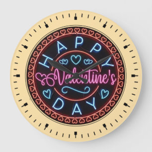 Frohen Valentinstag Kreisdesign-67128 Große Wanduhr