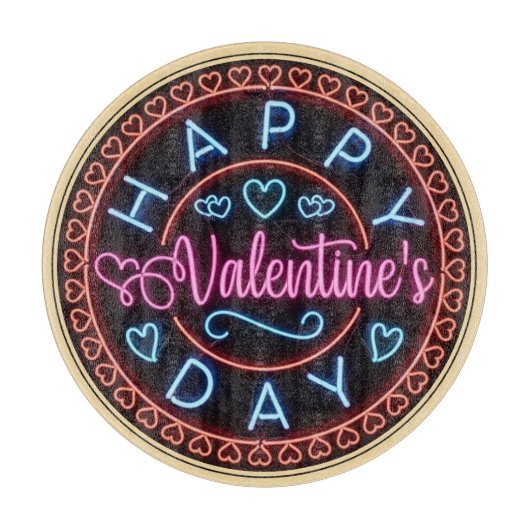 Frohen Valentinstag Kreisdesign-67128 Schneidebrett (Vorderseite)