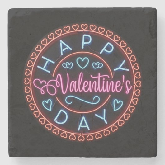 Frohen Valentinstag Kreisdesign-67128 Steinuntersetzer (Vorderseite)