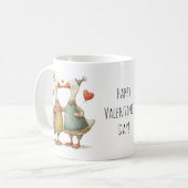 Frohen Valentinstag Launische Gänse Kaffeetasse (Vorderseite Links)