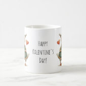 Frohen Valentinstag Launische Gänse Kaffeetasse (Mittel)