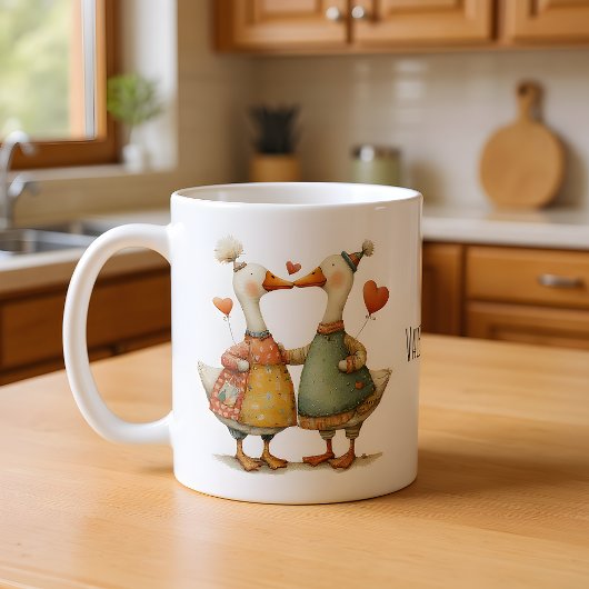 Frohen Valentinstag Launische Gänse Kaffeetasse