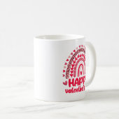 Frohen Valentinstag Leopard-Rainbow Kaffeetasse (VorderseiteRechts)