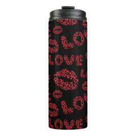 Frohen Valentinstag Liebe Elegantes Rot & Schwarz Thermosbecher
