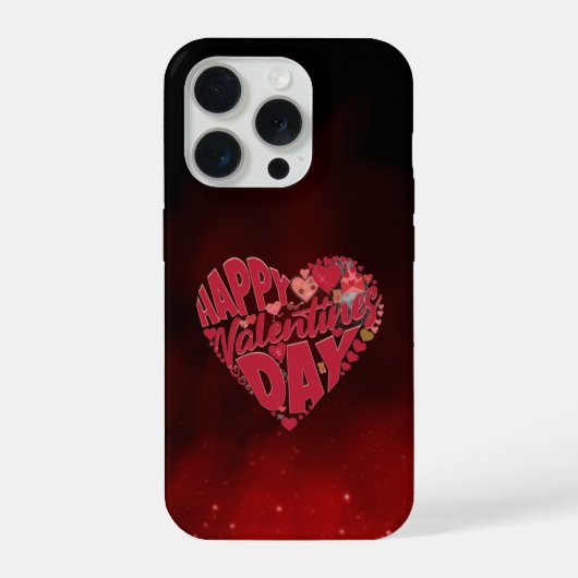 Frohen Valentinstag Liebe Herz iPhone Hülle (Rückseite)