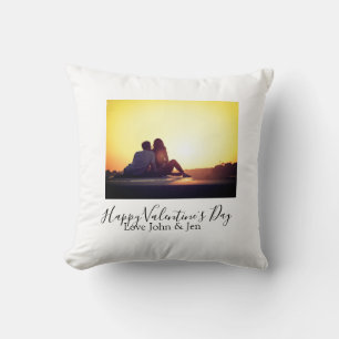 Frohen Valentinstag Liebe Name Foto einfach g Kissen