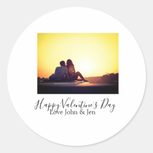Frohen Valentinstag Liebe Name Foto einfach g Runder Aufkleber
