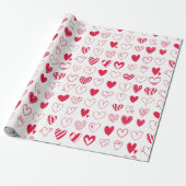 Frohen Valentinstag Liebesherzen Geschenkpapier (Ungerollt)