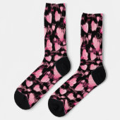 Frohen Valentinstag Liebesschrift Rosa Herzen Socken (Linkes Detail)