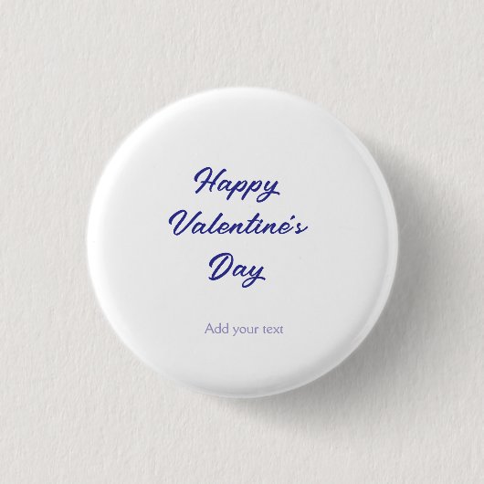 Frohen Valentinstag lila Name Nachricht Text Button (Vorderseite)