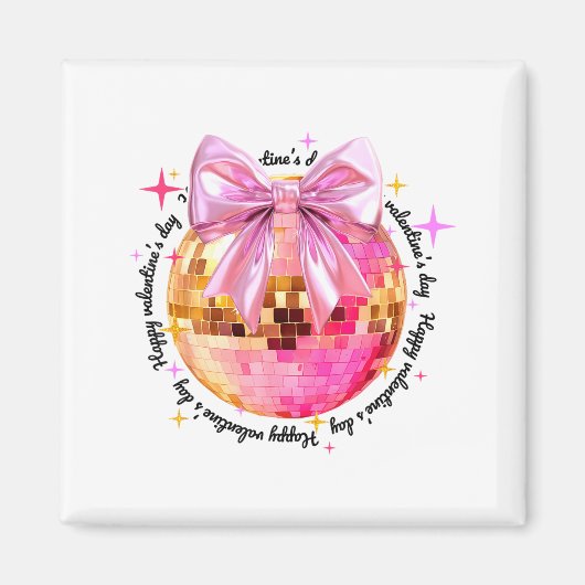 Frohen Valentinstag Lustige Coquette Disco Ball Gi Magnet (Vorne)