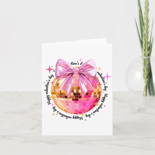 Frohen Valentinstag Lustige Coquette Disco-Kugel G Karte (Vorderseite)