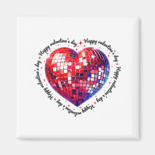Frohen Valentinstag Lustige Coquette Rote Disco-Ku Magnet