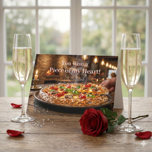 Frohen Valentinstag   Lustige Pizza-Wortspiele Karte