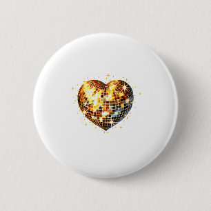 Frohen Valentinstag Lustiger Gold Coquette Disco B Button