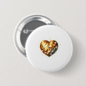 Frohen Valentinstag Lustiger Gold Coquette Disco B Button (Vorne & Hinten)