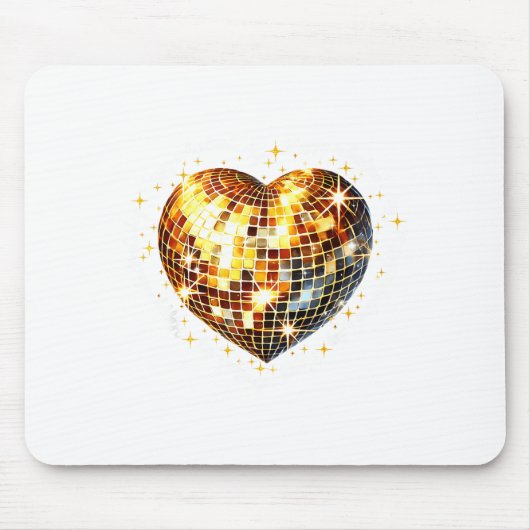 Frohen Valentinstag Lustiger Gold Coquette Disco B Mousepad (Vorne)