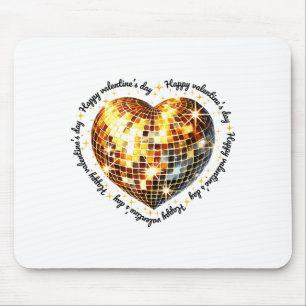 Frohen Valentinstag Lustiger Gold Coquette Disco B Mousepad