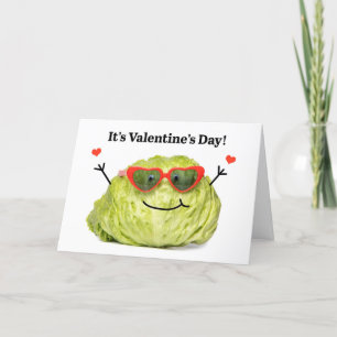 Frohen Valentinstag Lustiger Salat in Sonnenbrille Feiertagskarte