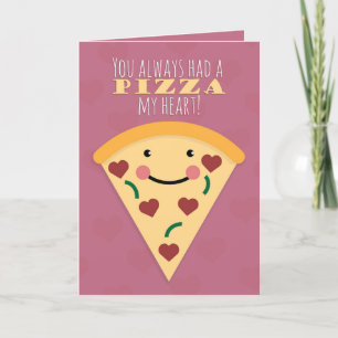 Frohen Valentinstag Lustiges Pizzastück Humor Feiertagskarte