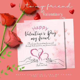 Frohen Valentinstag mein Freund pink Mitteilungskarte