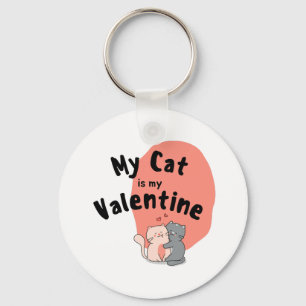 Frohen Valentinstag - Meine Katze ist mein Valenti Schlüsselanhänger