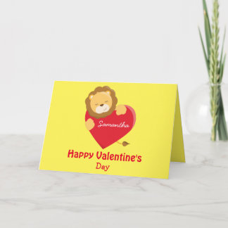 Frohen Valentinstag meine Tochter Löwen Thema Karte