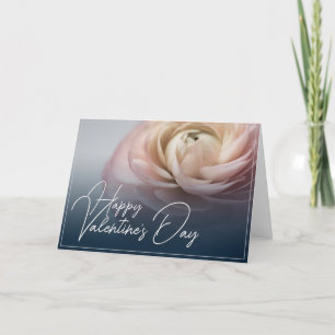 Frohen Valentinstag mit großer rosa Rose Dankeskarte