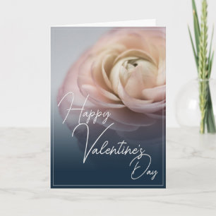 Frohen Valentinstag mit großer rosa Rose Karte