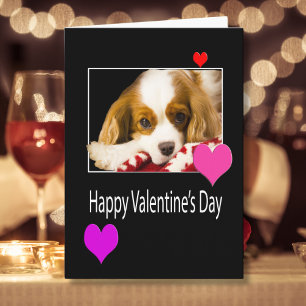 Frohen Valentinstag mit Herzen und Hund Karte