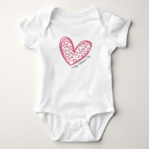 Frohen Valentinstag mit rosa Herzen Baby Strampler
