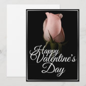 Frohen Valentinstag mit rosa Rose (Vorne/Hinten)