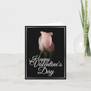 Frohen Valentinstag mit rosa Rose Karte
