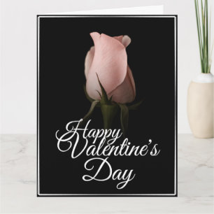 Frohen Valentinstag mit rosa Rose Karte