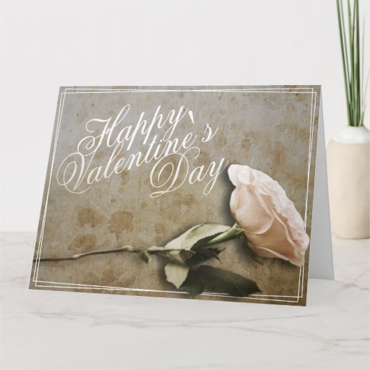 Frohen Valentinstag mit Rose Karte (Vorderseite)