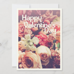 Frohen Valentinstag mit Vintage-Blumenstrauß