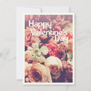 Frohen Valentinstag mit Vintage-Blumenstrauß