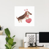 Frohen Valentinstag mit Welpe Poster (Heimbüro)