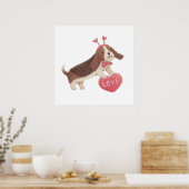 Frohen Valentinstag mit Welpe Poster (Küche)
