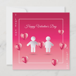 Frohen Valentinstag Modern Design Grußkarte Feiertagskarte