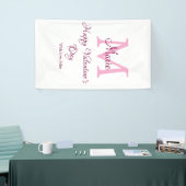 Frohen Valentinstag Monogramm rosa Name Liebe Mädc Banner (Messeveranstaltung)