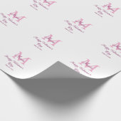 Frohen Valentinstag Monogramm rosa Name Liebe Mädc Geschenkpapier (Ecke)