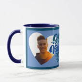 Frohen Valentinstag Multi Foto BLAU Tasse (Links)