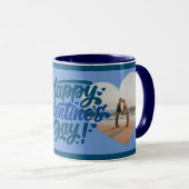 Frohen Valentinstag Multi Foto BLAU Tasse (VorderseiteRechts)