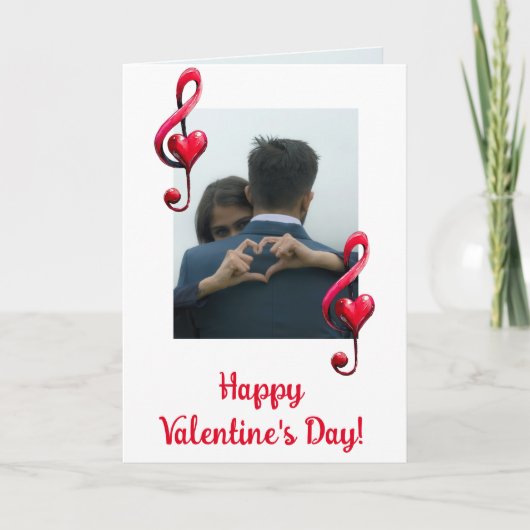 Frohen Valentinstag Musik der Liebe Karte (Vorderseite)