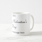Frohen Valentinstag Name Datum Nachricht einfach e Kaffeetasse (VorderseiteRechts)