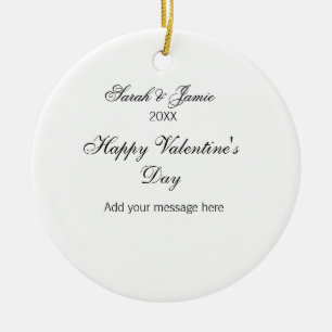 Frohen Valentinstag Name Datum Nachricht einfach e Keramik Ornament