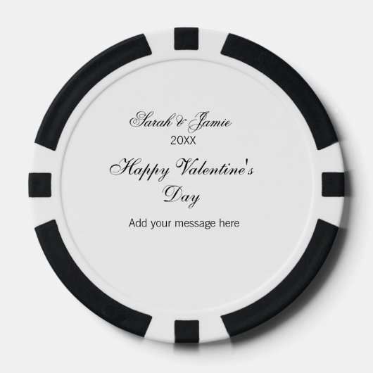 Frohen Valentinstag Name Datum Nachricht einfach e Pokerchips (Vorderseite)