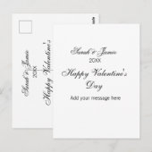 Frohen Valentinstag Name Datum Nachricht einfach e Postkarte (Vorne/Hinten)