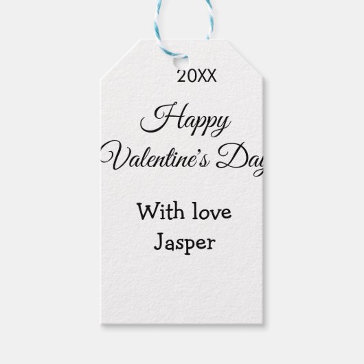 Frohen Valentinstag Name Liebe einfach Jahr stilvo Geschenkanhänger (Vorderseite)